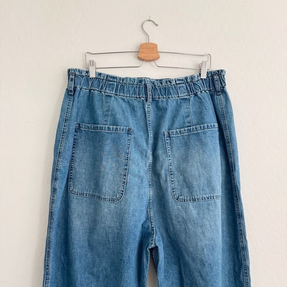 We the Free Sawyer Pull On BG Oversized Baggy Barrel Jeans Medium Wash Sz L - Picture 8 of 16
